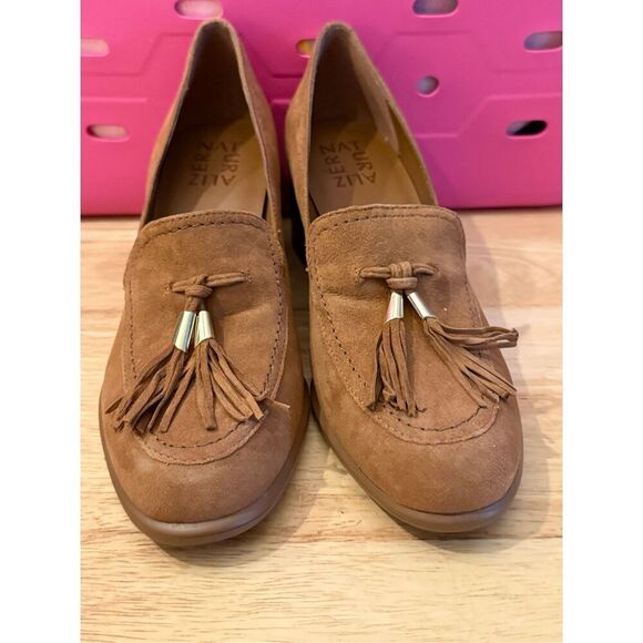 Naturalizer Trixie Block Heel Loafer - English Tea Brown Suede - Picture 5 of 9